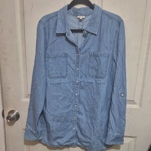Talbots Light Blue Denim Button-Down Shirt